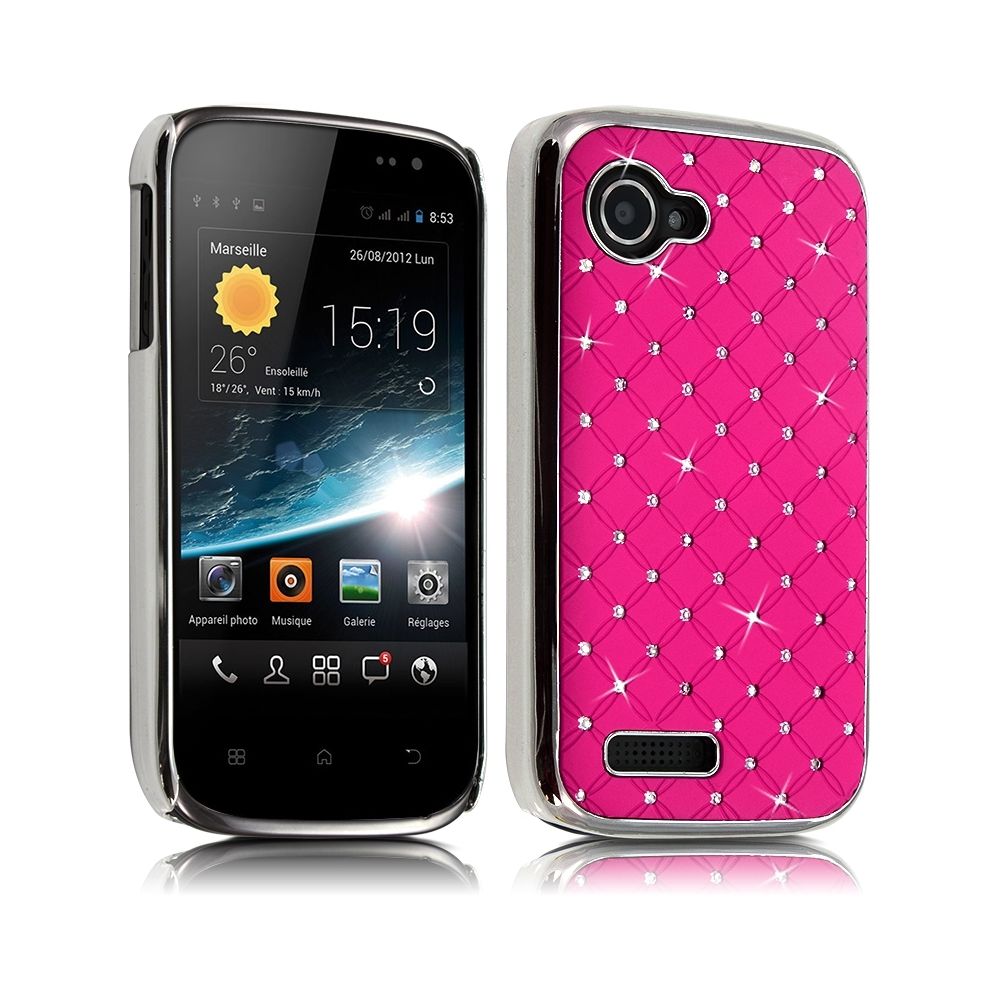 Karylax - Housse Coque Rigide pour Wiko Cink Slim avec Motif Diamant Couleur Rose Fushia - Autres accessoires smartphone