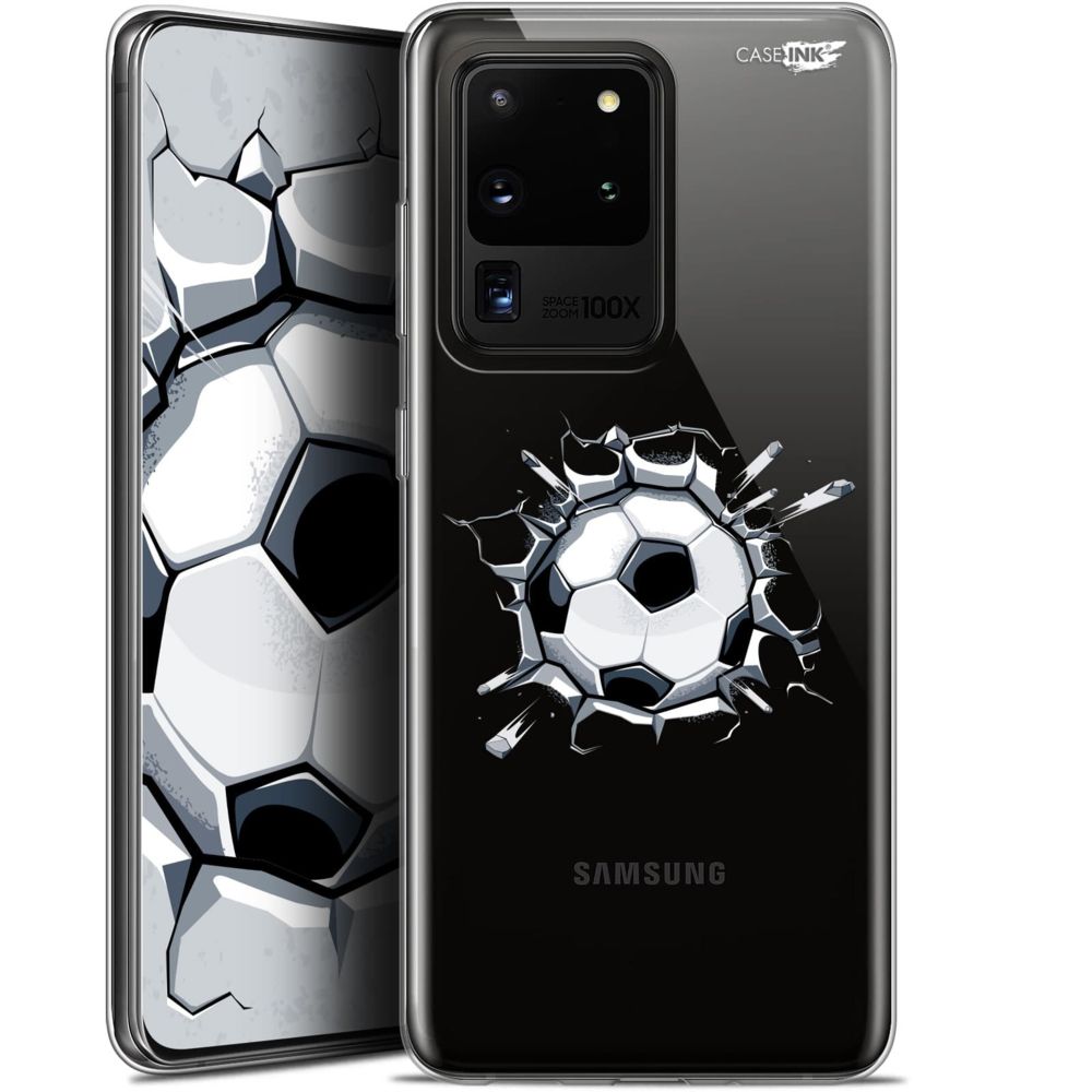 Caseink - Coque arrière Samsung Galaxy S20 Ultra (6.9 ) Gel HD [ Nouvelle Collection - Souple - Antichoc - Imprimé en France] Le Balon de Foot - Coque, étui smartphone