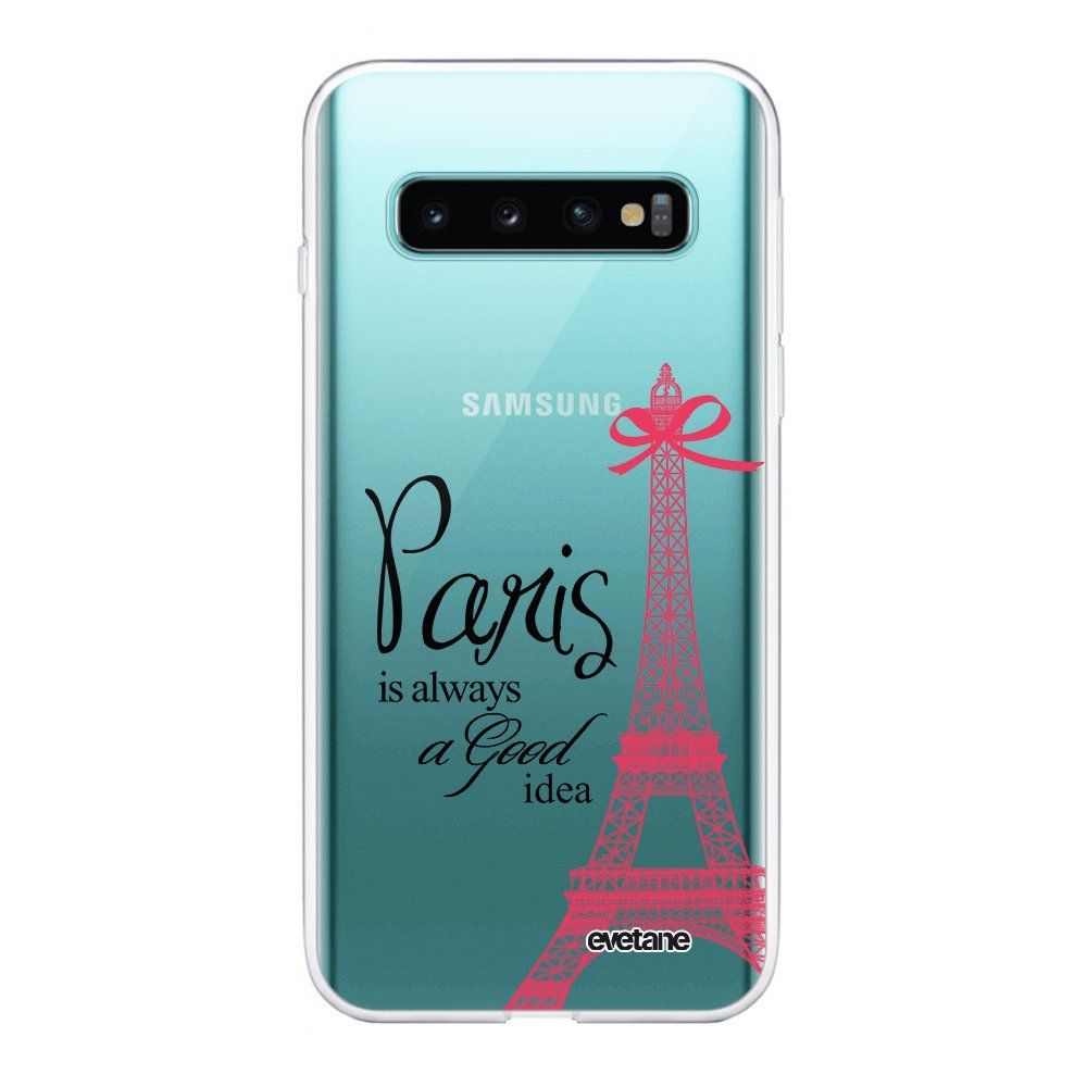 Evetane - Coque Samsung Galaxy S10 Plus souple transparente Paris is always a good idea Motif Ecriture Tendance Evetane. - Coque, étui smartphone