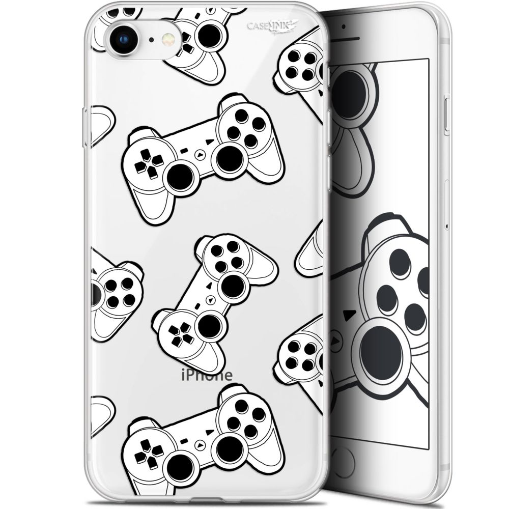 Caseink - Coque arrière Apple iPhone 7/8 (4.7 ) Gel HD [ Nouvelle Collection - Souple - Antichoc - Imprimé en France] Game Play Joysticks - Coque, étui smartphone