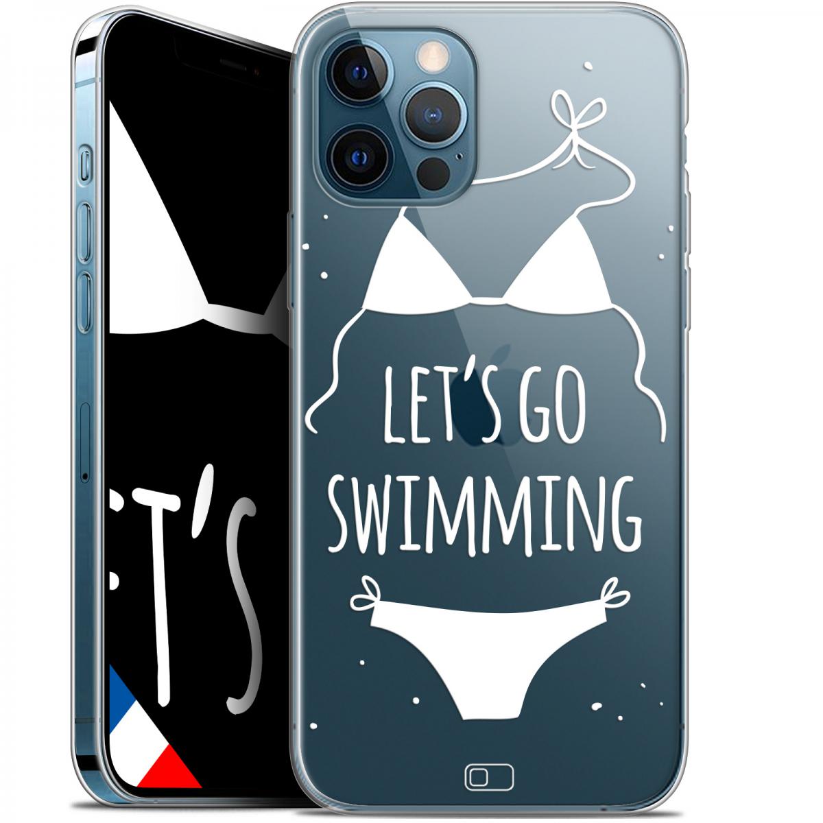 Caseink - Coque Pour Apple iPhone 12 Pro MAX (6.7 ) [Gel HD Collection Summer Design Let's Go Swim - Souple - Ultra Fin - Imprimé en France] - Coque, étui smartphone