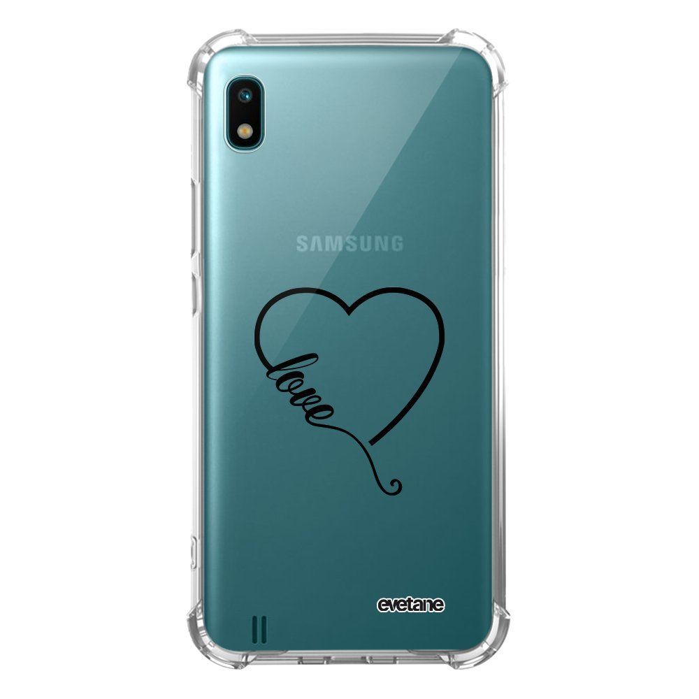 Evetane - Coque Samsung Galaxy A10 anti-choc souple avec angles renforcés transparente Coeur love Evetane - Coque, étui smartphone