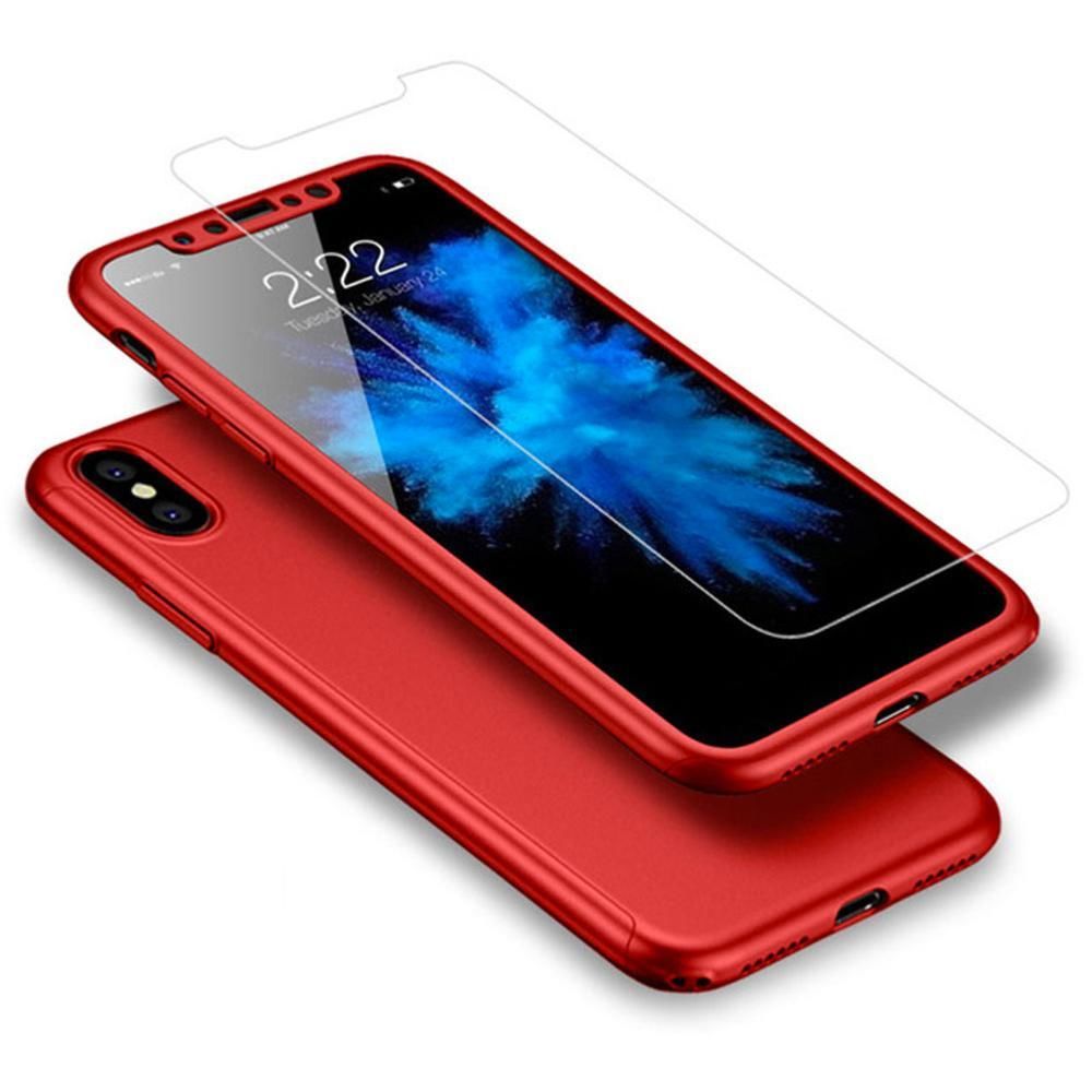 Inexstart - Coque de Protection Rouge Avant et Arrière avec Verre pour Apple iPhone XS - Autres accessoires smartphone