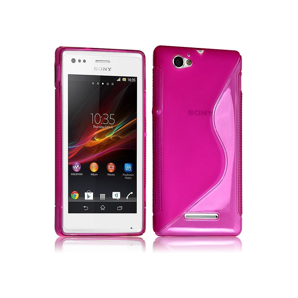 Karylax - Housse Coque Etui S-Line Couleur Rose Fushia pour Sony Xperia M + Film de Protection - Autres accessoires smartphone