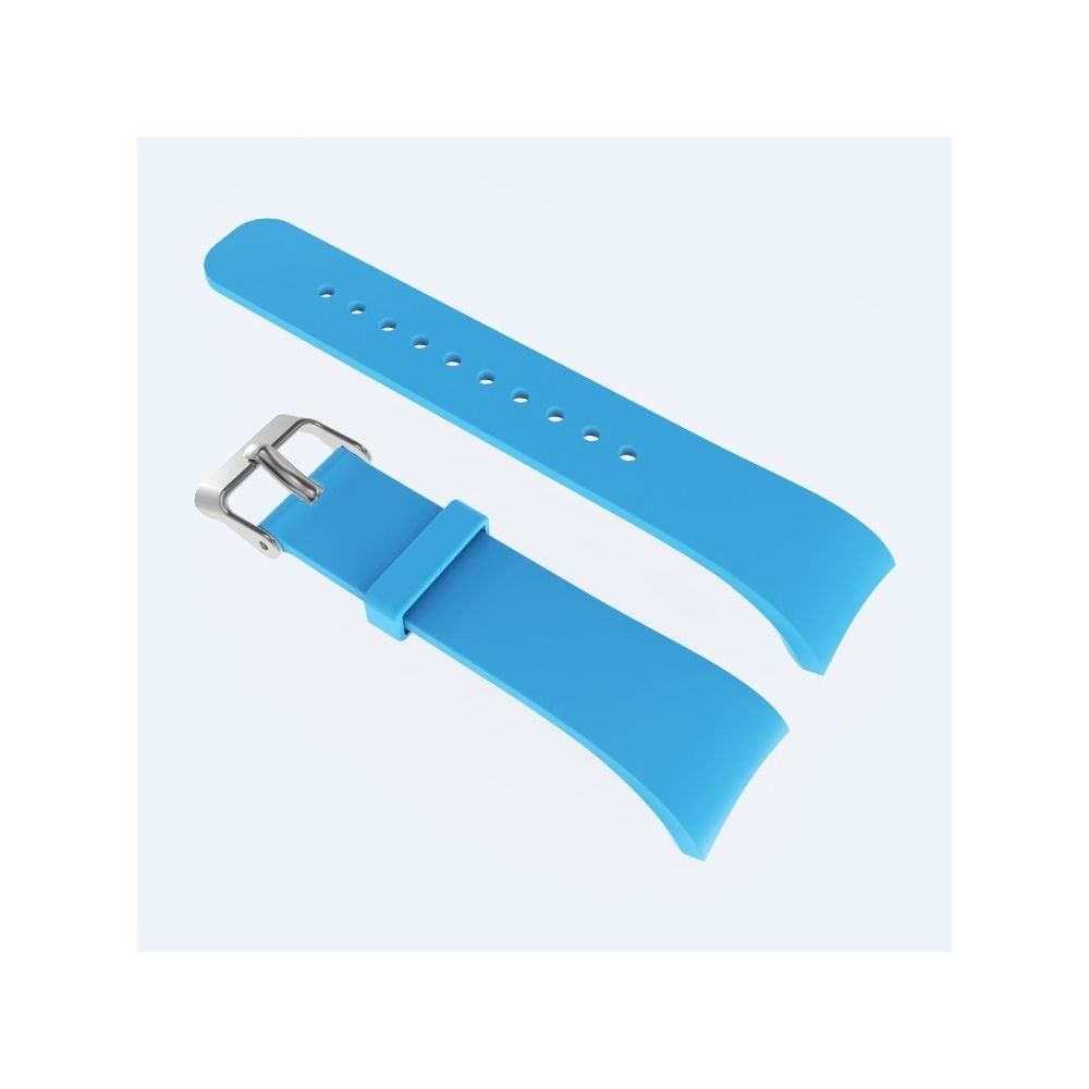 Wewoo - Bracelet de montre en cuir couleur unie pour Galaxy Gear Fit2 R360 (bleu ciel) - Bracelet connecté