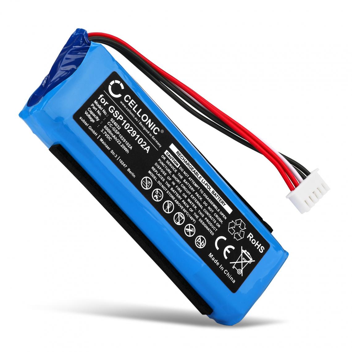 CELLONIC - CELLONIC® Batterie Neuve Compatible avec Enceinte JBL Charge 3, GSP1029102A 6000mAh Accu Remplacement pour Haut Parleur sans Fil - Accessoires enceintes