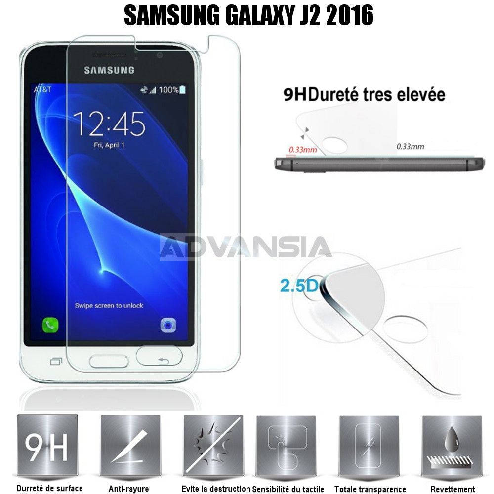 marque generique - Samsung Galaxy J2 2016 Vitre protection d'ecran en verre trempé incassable - Autres accessoires smartphone