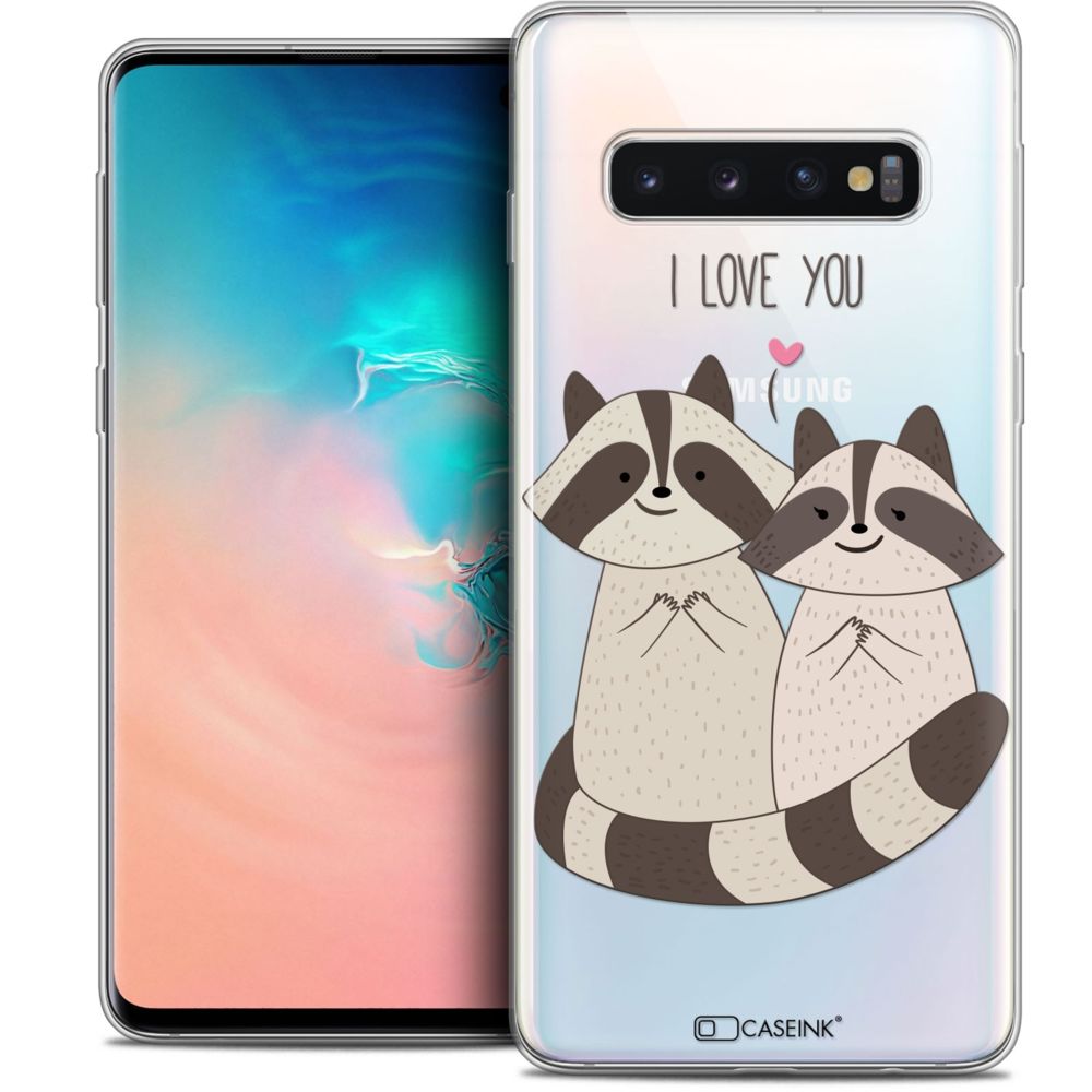 Caseink - Coque Housse Etui Pour Samsung Galaxy S10 (6.1 ) [Crystal Gel HD Collection Sweetie Design Racoon Love - Souple - Ultra Fin - Imprimé en France] - Coque, étui smartphone
