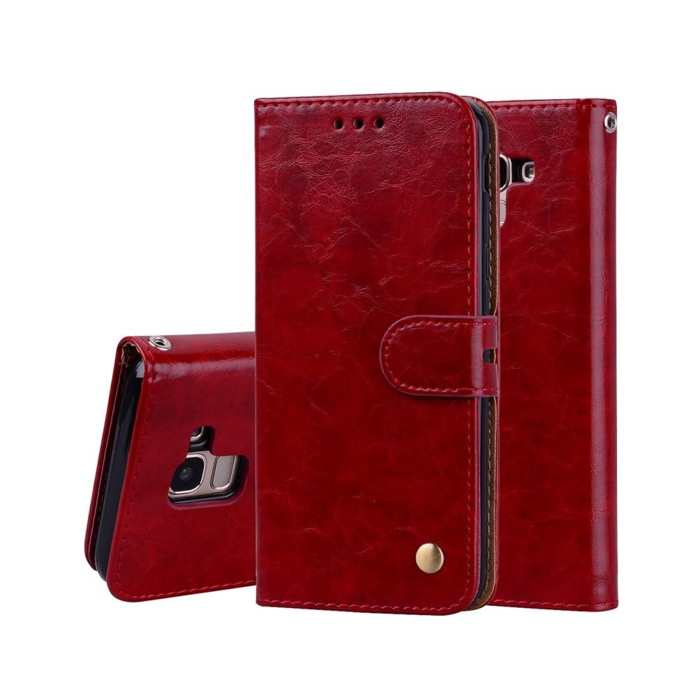 Wewoo - Housse Etui en cuir à texture horizontale pour Galaxy J6 version EU 2018, avec porte-monnaie & porte-cartes rouge - Coque, étui smartphone