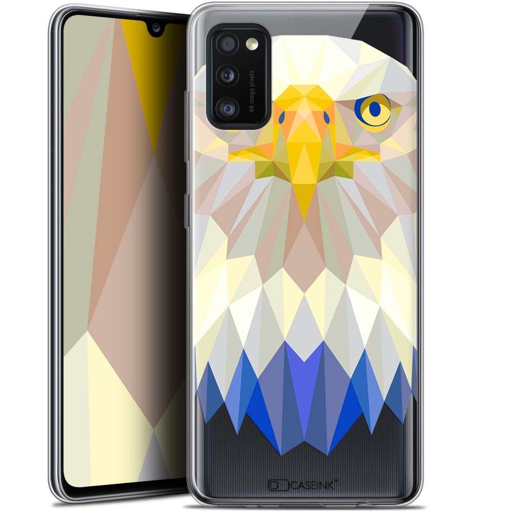 Caseink - Coque Pour Samsung Galaxy A41 (6.1 ) [Gel HD Polygon Series Animal - Souple - Ultra Fin - Imprimé en France] Aigle - Coque, étui smartphone