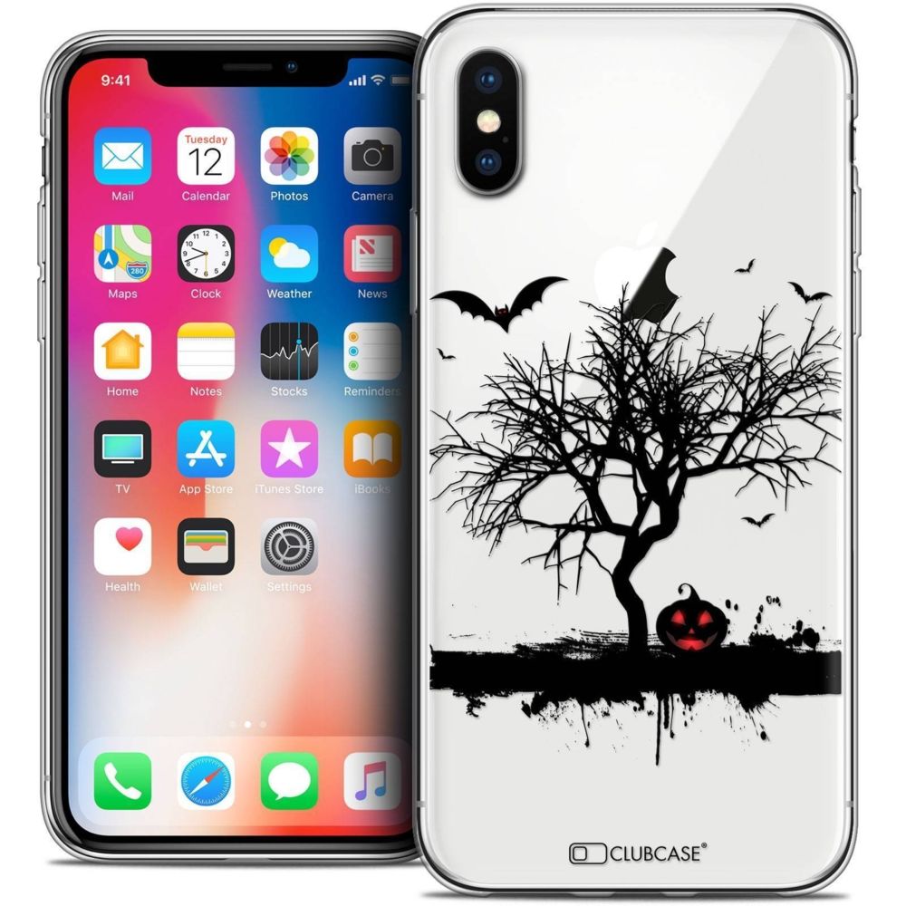 Caseink - Coque Housse Etui Apple iPhone Xs / X (5.8 ) [Crystal Gel HD Collection Halloween Design Devil's Tree - Souple - Ultra Fin - Imprimé en France] - Coque, étui smartphone