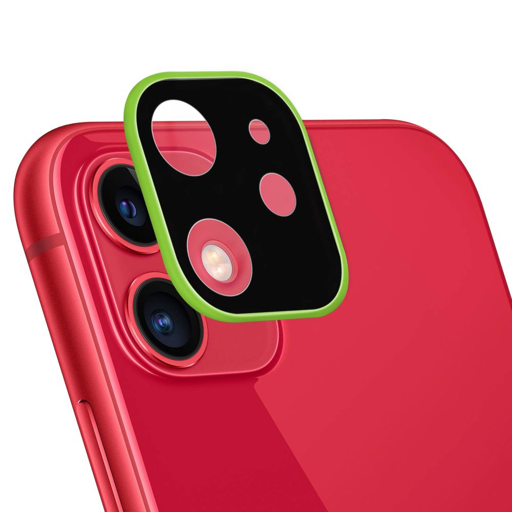 Avizar - Film Caméra Apple iPhone 11 Vitre Protection Verre Trempé 9H Anti-trace jaune - Protection écran smartphone