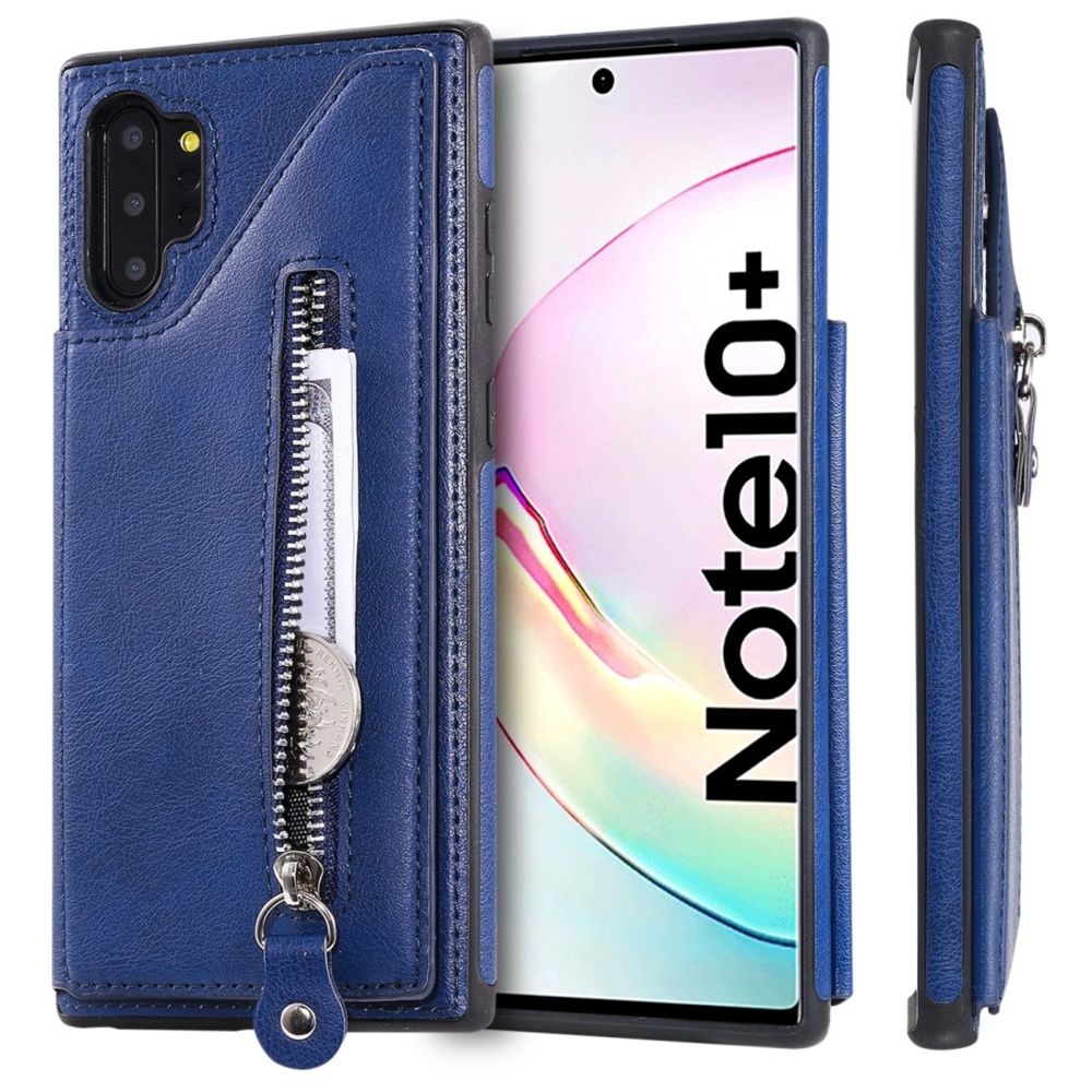 Wewoo - Housse Étui Coque Pour Galaxy Note 10 Plus Etui de protection antichoc de couleur unie à double boucle de Bleu - Coque, étui smartphone