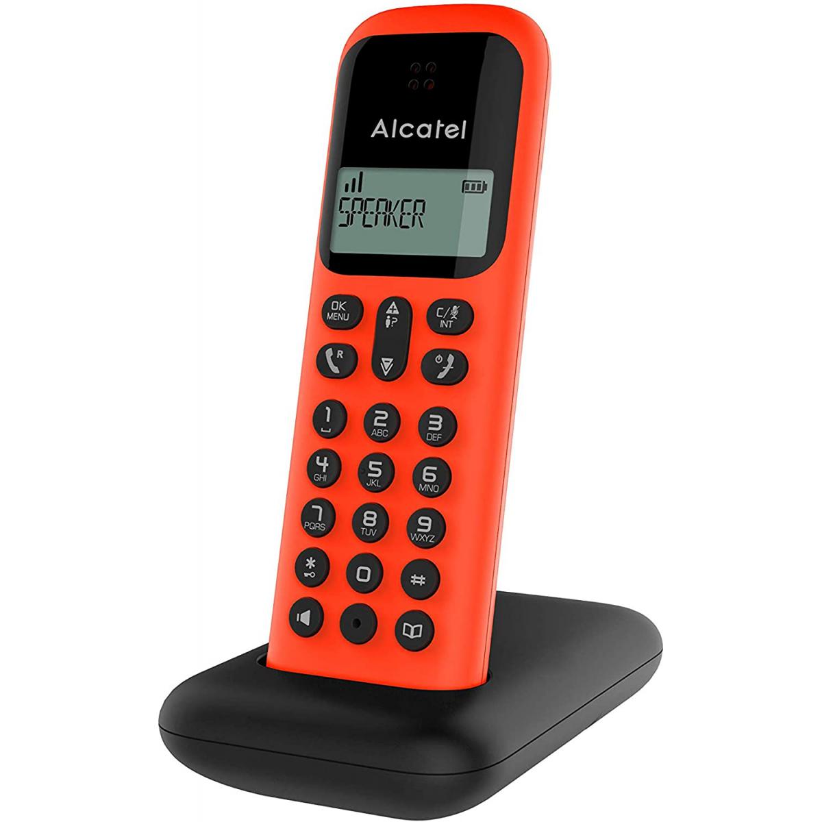 Alcatel - telephone sans Fil DECT avec fonction Mains Libres rouge noir - Téléphone fixe-répondeur