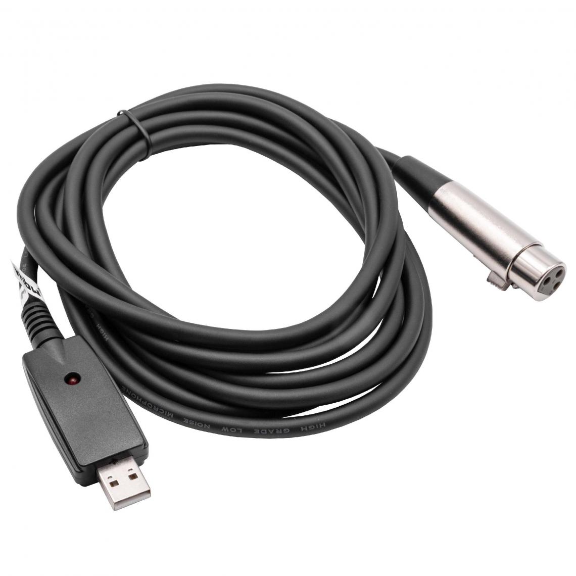 Vhbw - vhbw câble adaptateur USB 2.0 vers 6,35mm jack - 2.8m câble audio, câble microphone, câble USB - Accessoires claviers