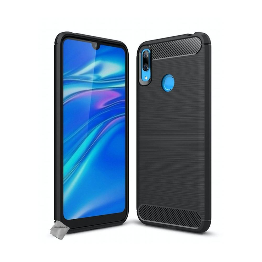 Htdmobiles - Housse etui coque silicone gel carbone pour Huawei Y7 (2019) + film ecran - NOIR - Autres accessoires smartphone