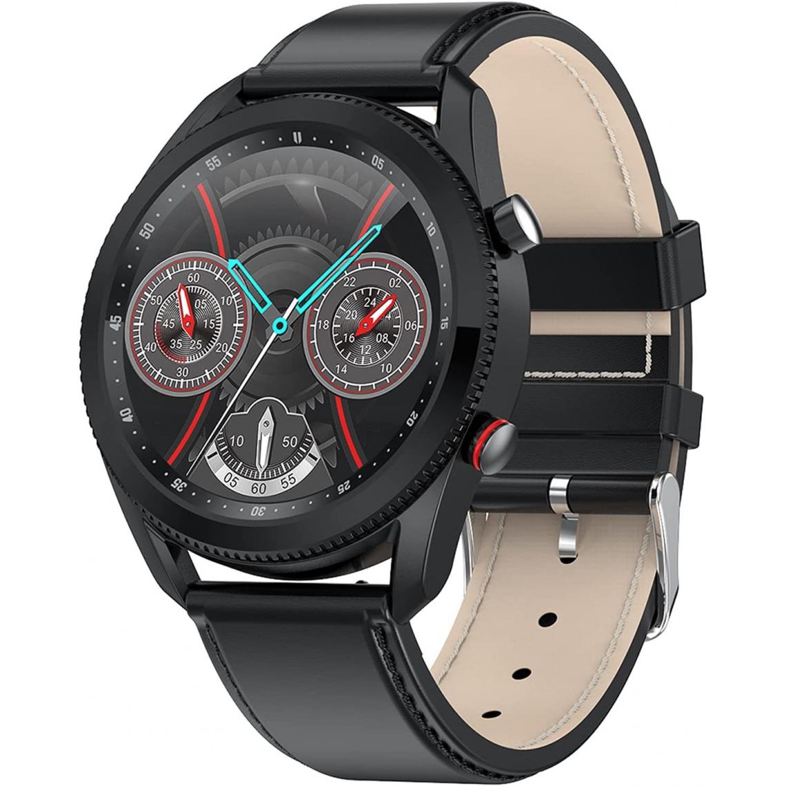 Chronotech Montres - Chronus Connected Watch Smartwatch, 1.28 Inch with Bluetooth Calls, Heart Rate Monitor, Sport Watch with Pedometer Calories Sleep Stopwatch, Smart Bracelet Screen(black) - Montre connectée