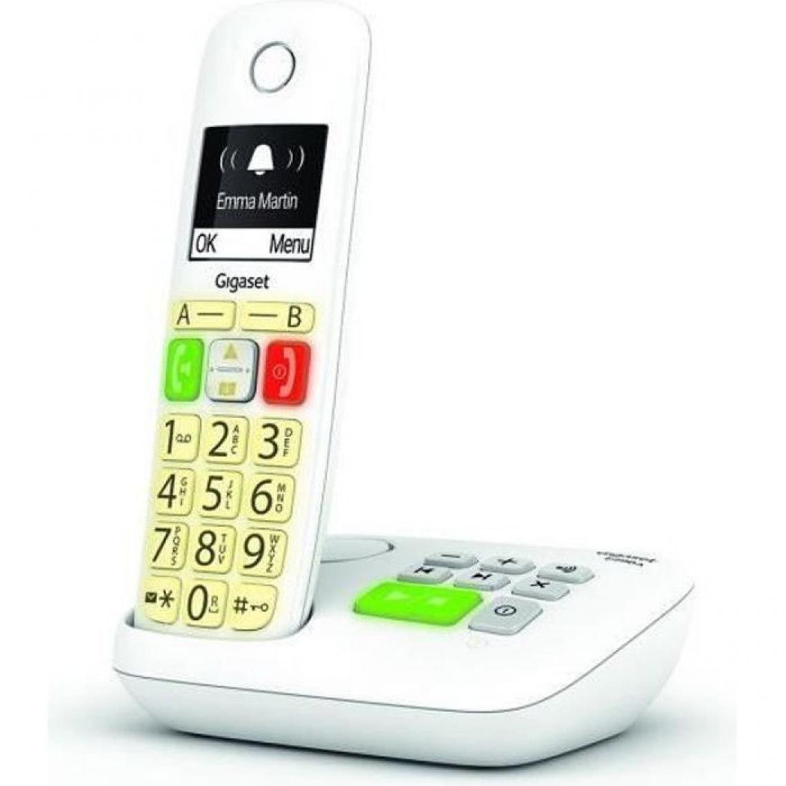 Gigaset - GIGASET Téléphone Fixe E290 A Blanc - Téléphone fixe-répondeur