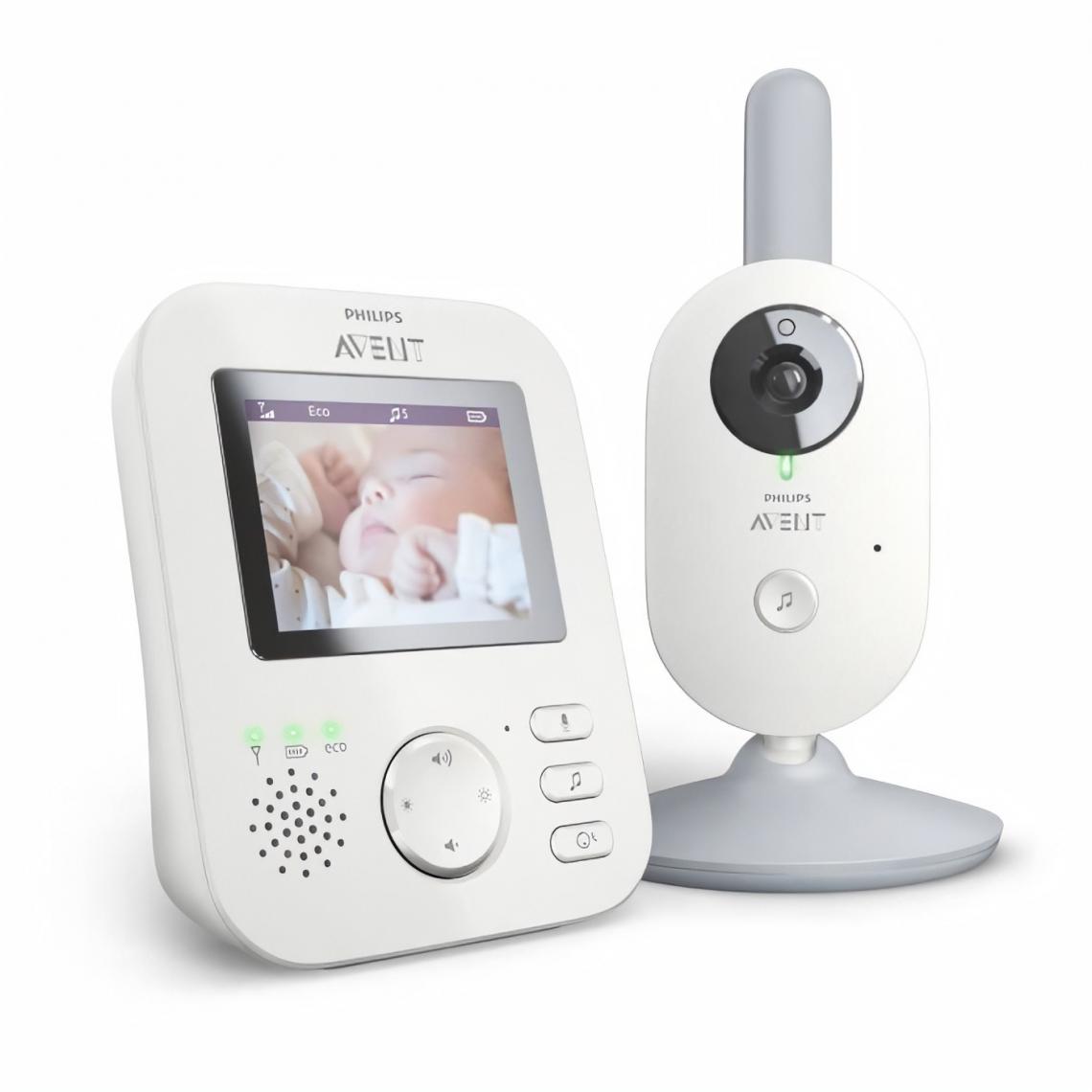 Philips Avent - PHILIPS AVENT SCD833/01 Ecoute-bébé vidéo - Ecran HD 2,5p - FHSS - Mode Smart ECO - Babyphone connecté
