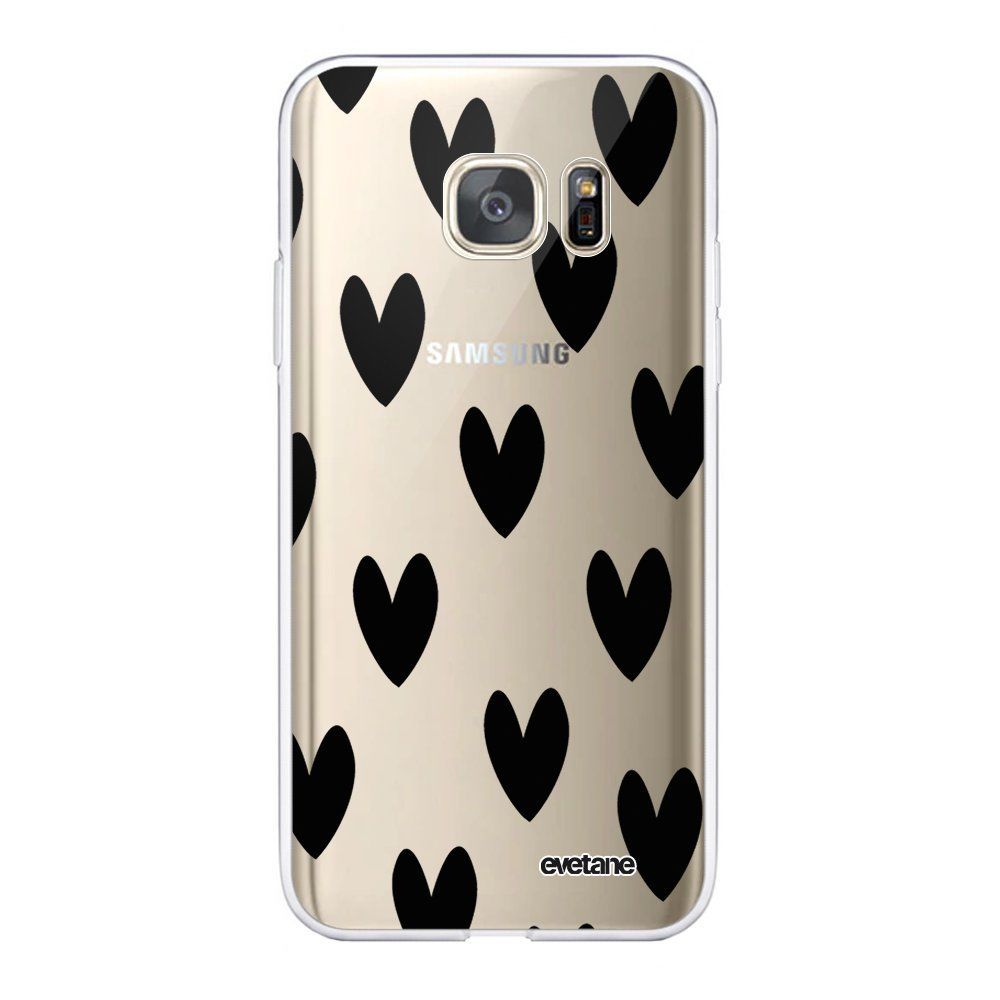 Evetane - Coque Samsung Galaxy S7 360 intégrale transparente Coeurs Noirs Ecriture Tendance Design Evetane. - Coque, étui smartphone
