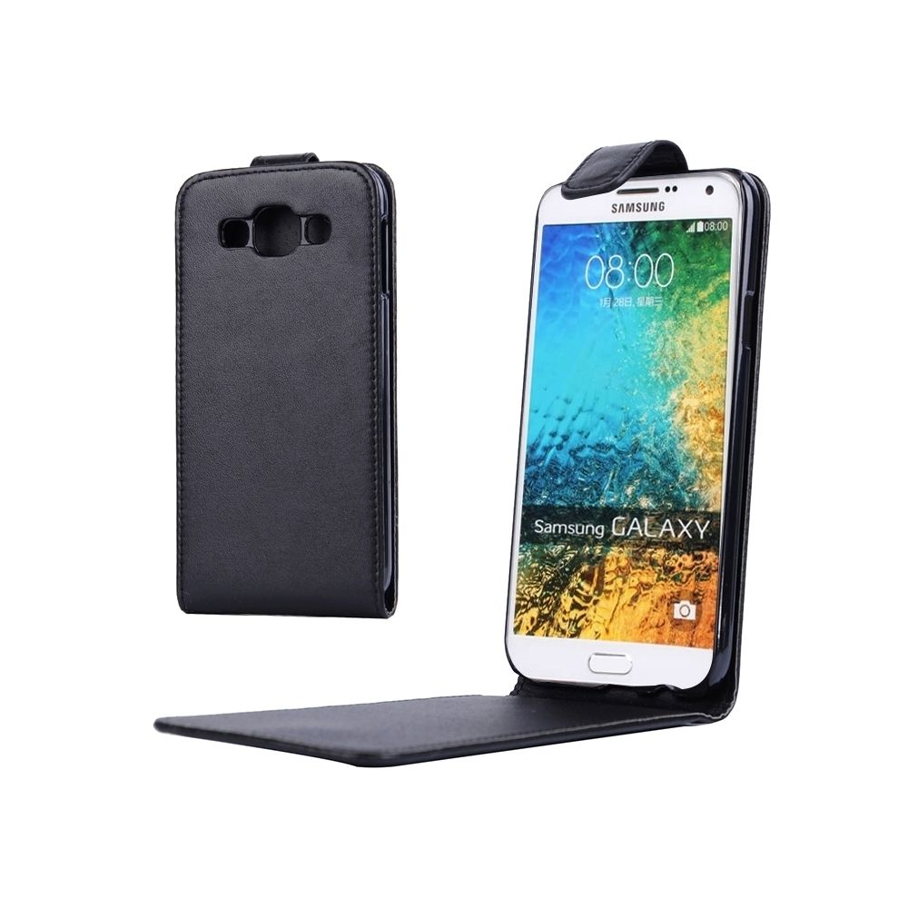 Wewoo - Housse Étui noir pour Samsung Galaxy E5 en cuir à rabat magnétique avec vertical - Coque, étui smartphone