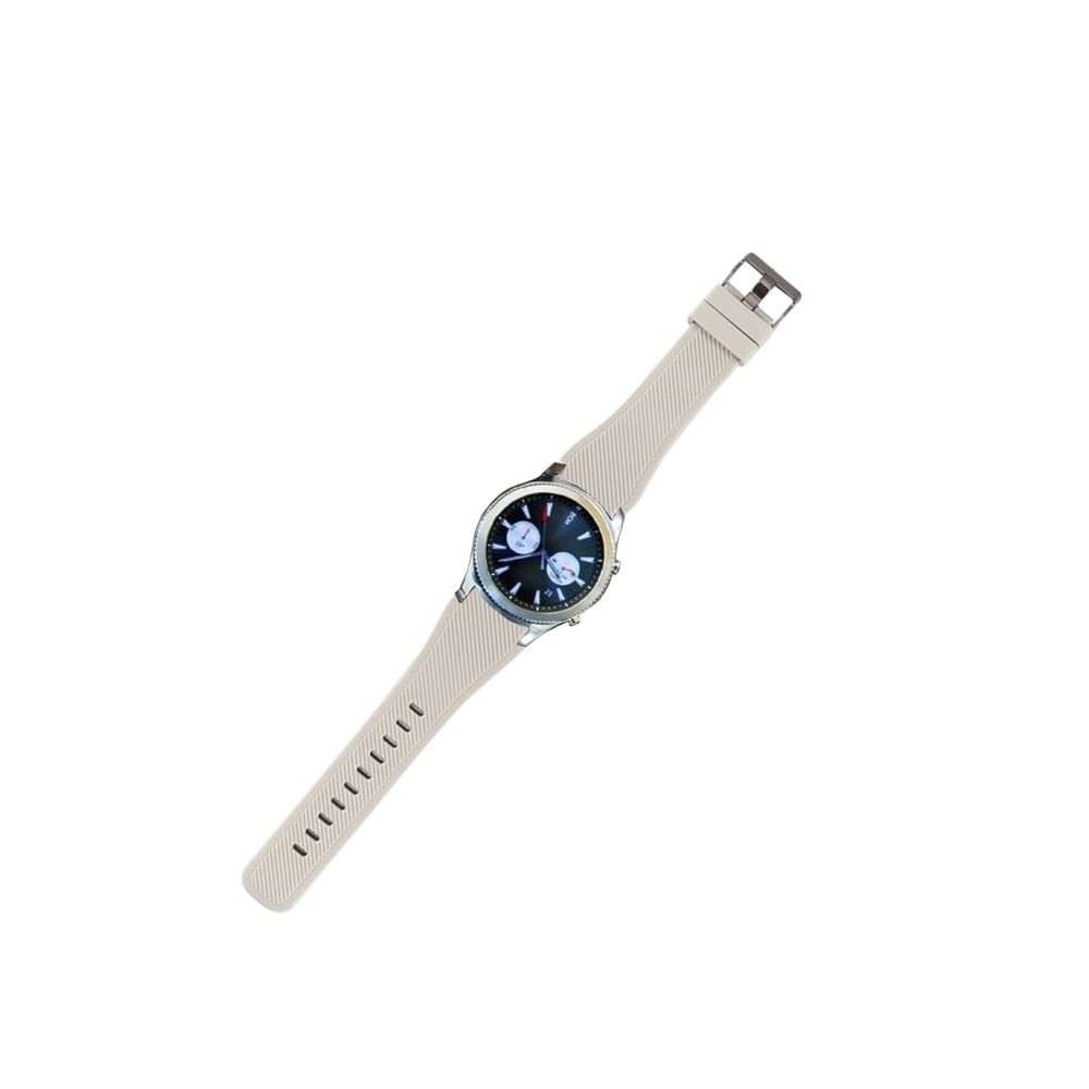 Wewoo - Bracelet Beige pour Samsung Gear S3 Montre Classique Smartwatch en Silicone, Longueur: environ 22.4cm - Bracelet connecté