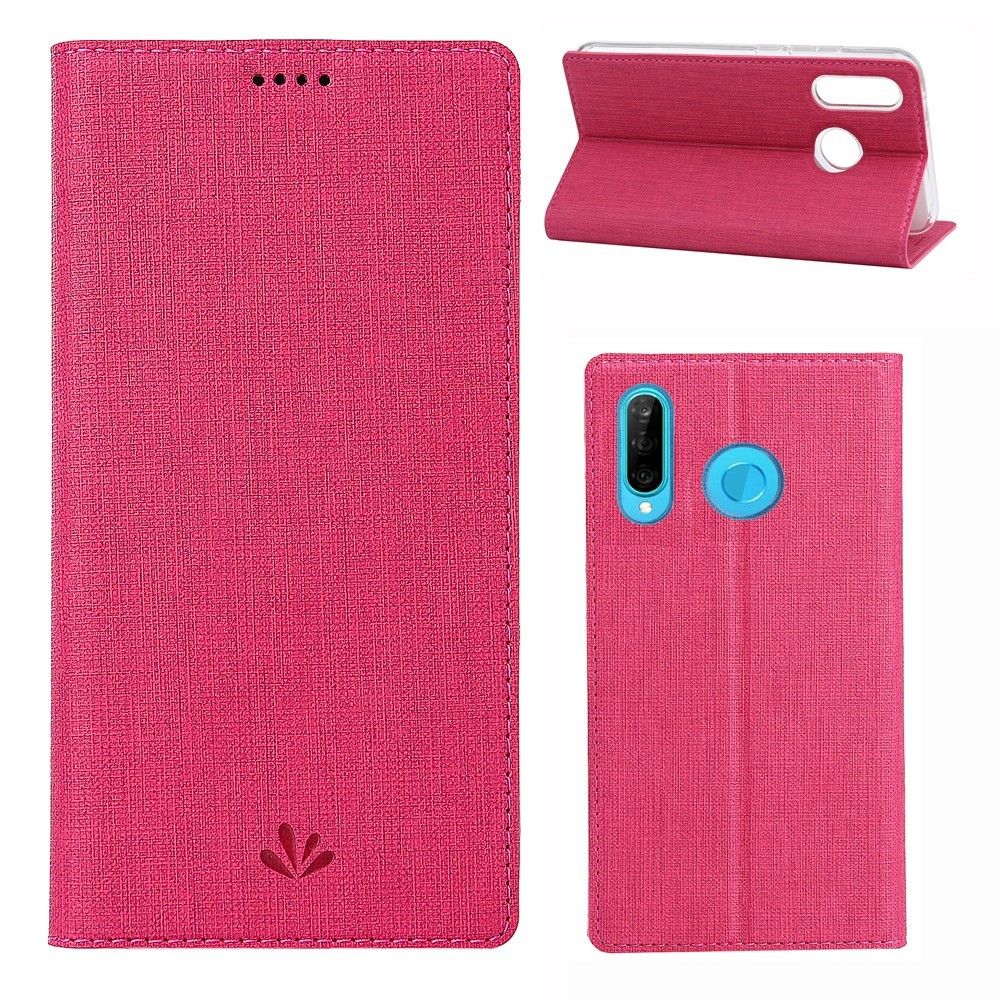 marque generique - Etui en PU avec support rose pour votre Huawei P30 Lite/Nova 4e - Coque, étui smartphone
