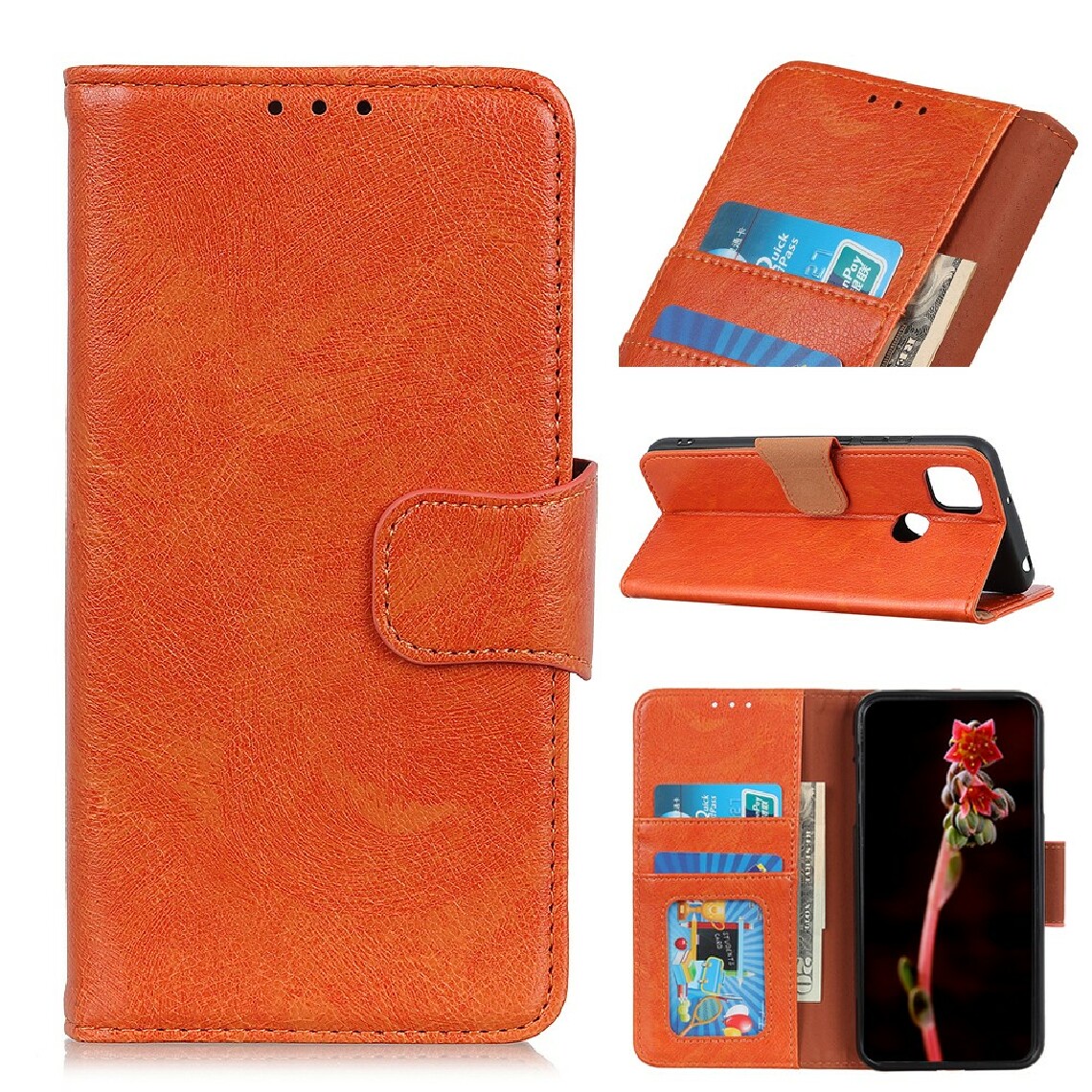 Other - Etui en PU flip de texture nappa fendue orange pour votre Motorola Moto G 5G - Coque, étui smartphone