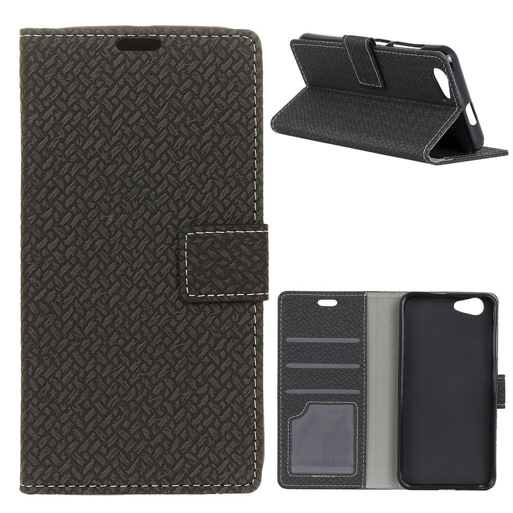 marque generique - Etui en PU tissé noir pour votre HTC Desire 12 - Autres accessoires smartphone