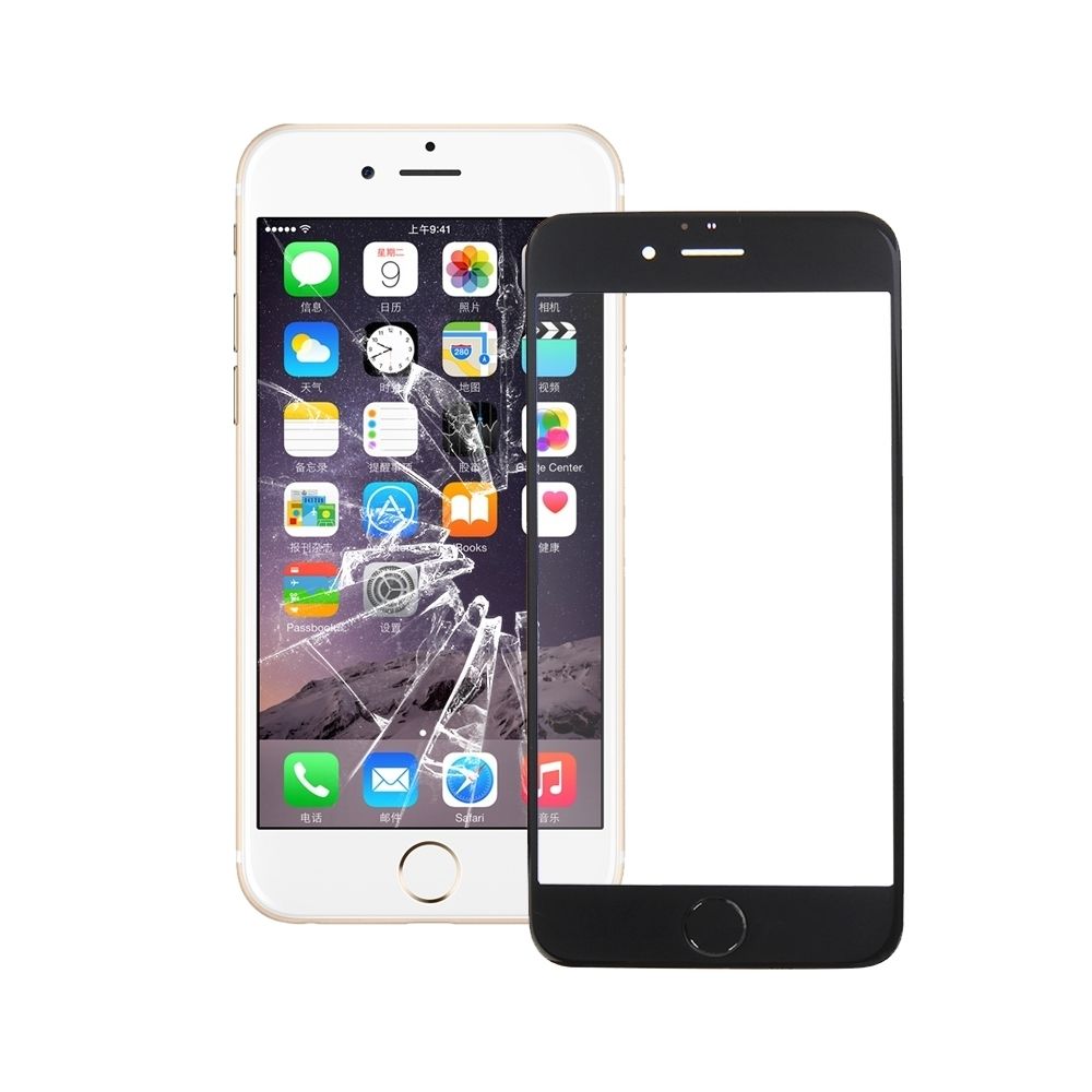 Wewoo - Vitre Écran avant avec lentille en verre bouton de démarrage pour iPhone 6s noir - Autres accessoires smartphone
