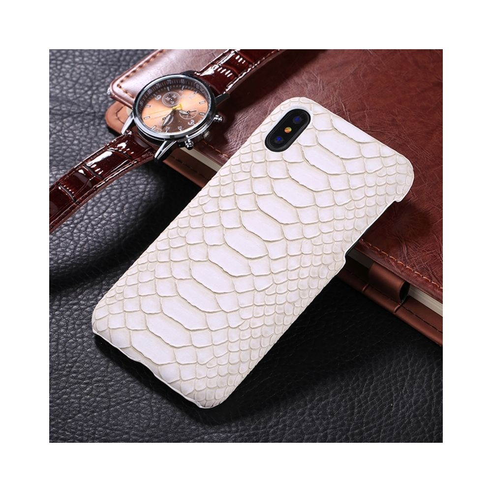 Wewoo - Coque blanc pour iPhone X Texture de peau de serpent pâte de protection étui de arrière - Coque, étui smartphone