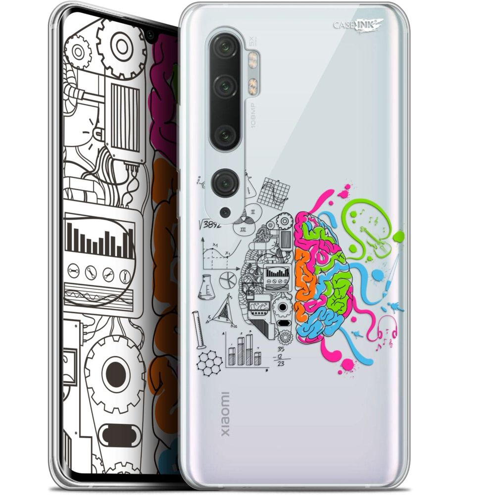 Caseink - Coque arrière Xiaomi Mi Note 10 / Pro (6.47 ) Gel HD [ Nouvelle Collection - Souple - Antichoc - Imprimé en France] Le Cerveau - Coque, étui smartphone