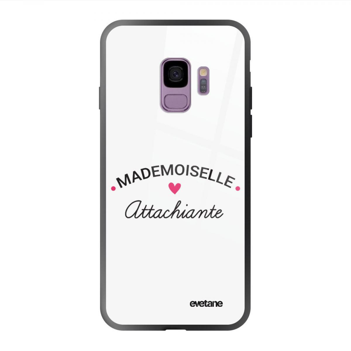 Evetane - Coque Galaxy S9 soft touch noir effet glossy Mademoiselle Attachiante Design Evetane - Coque, étui smartphone