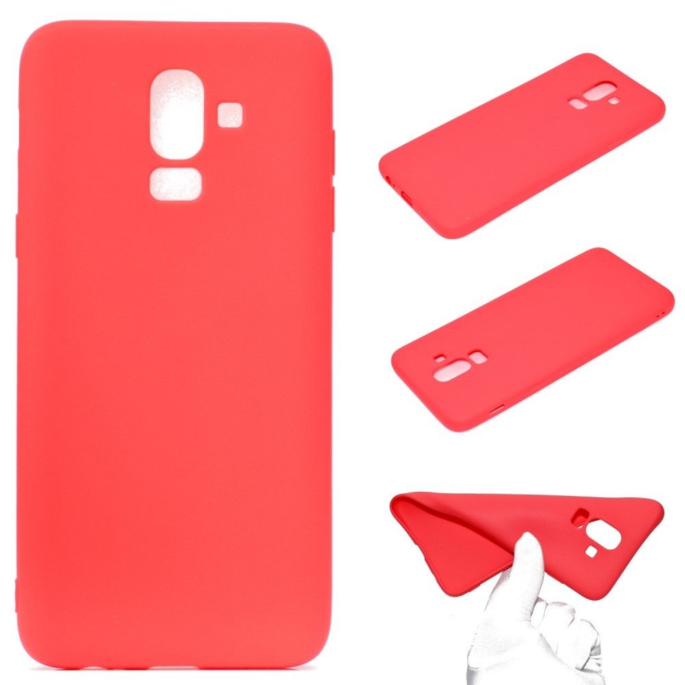 marque generique - Coque en TPU solide mou mat de couleur rouge pour votre Samsung Galaxy J8 (2018) - Autres accessoires smartphone