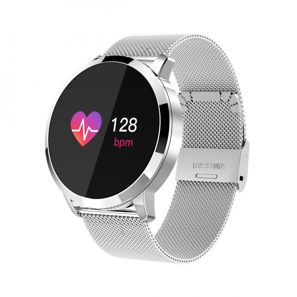 Chronotech Montres - Q8 Smart WatchColor Screen Smartwatch Women Fashion Fitness Tracker Heart Rate Monitor for Android IOS(silver) - Montre connectée