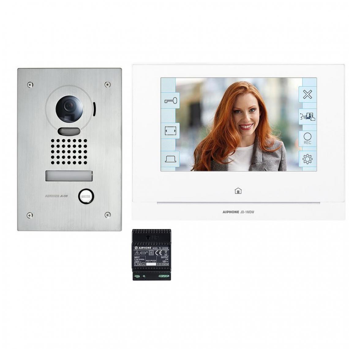 Aiphone - Aiphone - Kit vidéo platine encastrée avec moniteur écran 7" avec module wifi intégré - JOS1FW - Sonnette et visiophone connecté