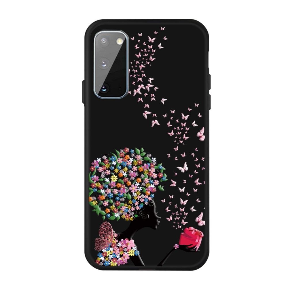 Generic - Coque en TPU impression de motif mat fleur et papillons pour votre Samsung Galaxy A41 (Global Version) - Coque, étui smartphone