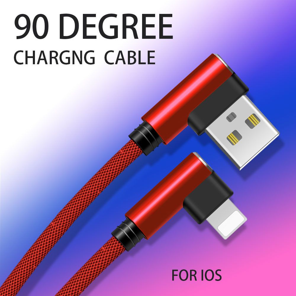 Shot - Cable Fast Charge 90 degres pour IPAD Pro Lightning APPLE Connecteur Recharge Chargeur Universel (ROUGE) - Chargeur secteur téléphone
