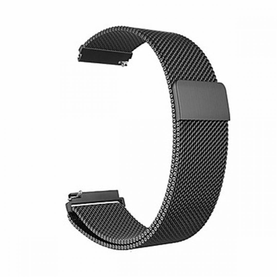 Phonecare - Bracelet Milanese Loop Fermoir Magnétique - Samsung Gear S3 Classic / S3 Frontier / Galaxy watch 46mm - Noir - Autres accessoires smartphone