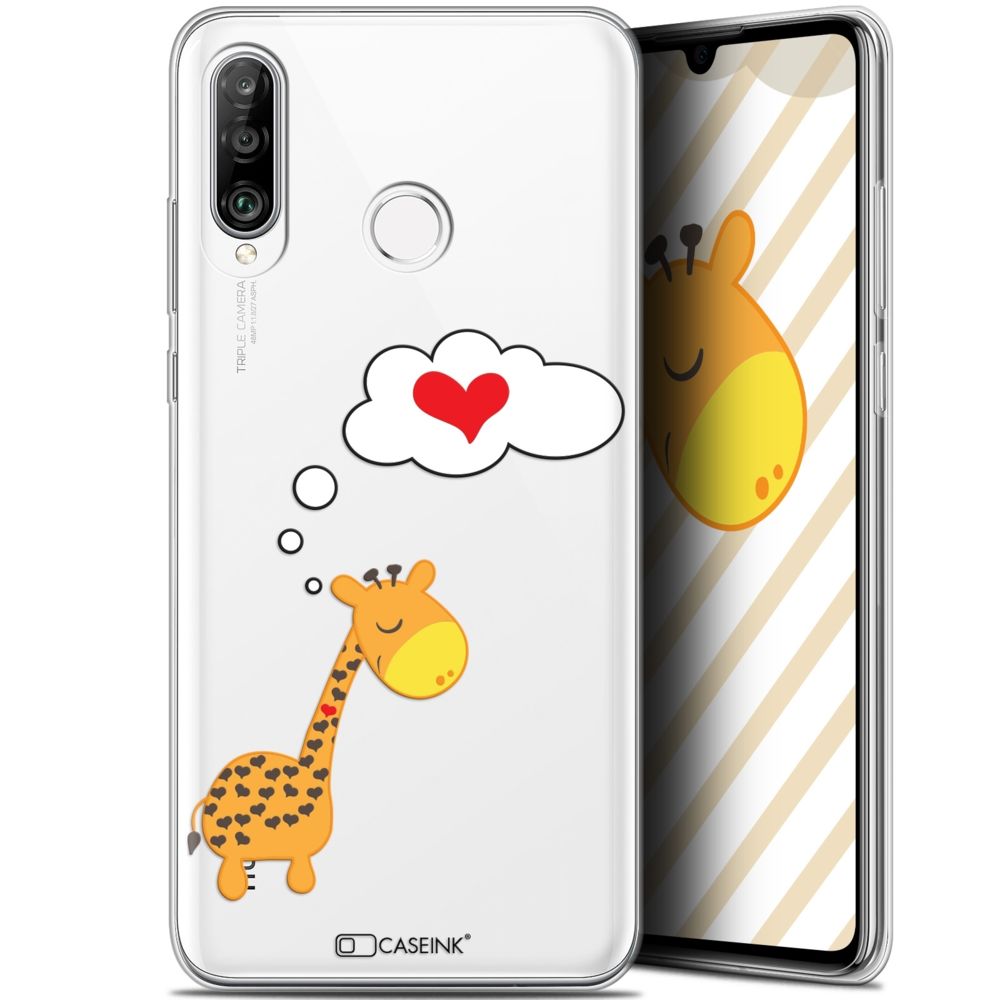 Caseink - Coque Pour Huawei P30 Lite (6.2 ) [Gel HD Collection Love Saint Valentin Design Girafe Amoureuse - Souple - Ultra Fin - Imprimé en France] - Coque, étui smartphone