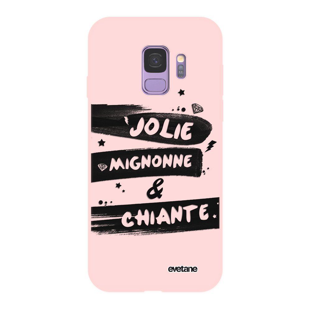Evetane - Coque Samsung Galaxy S9 Silicone Liquide Douce rose Jolie Mignonne et chiante Ecriture Tendance et Design Evetane - Coque, étui smartphone