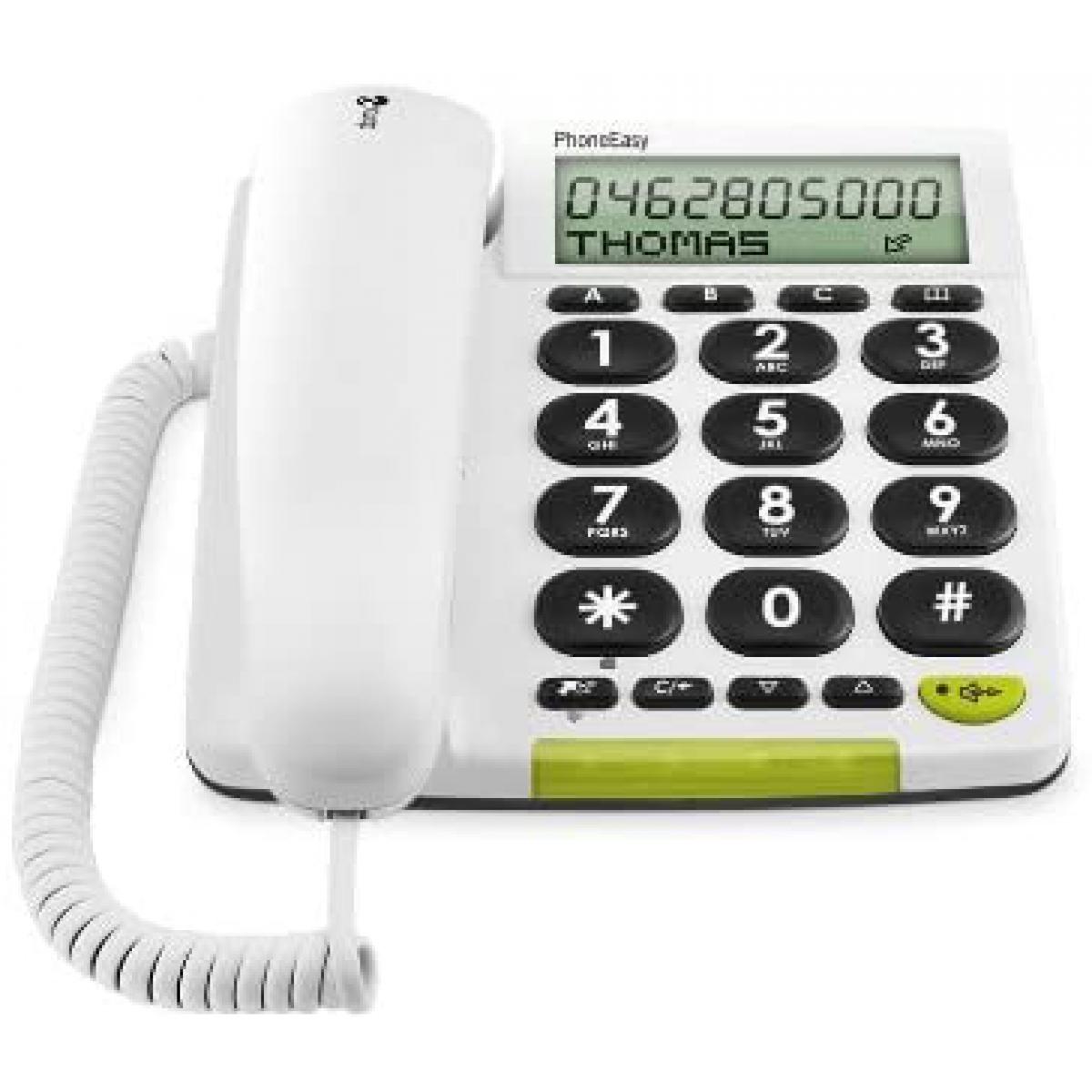 Doro - telephone filaire avec écran Blanc - Téléphone fixe filaire