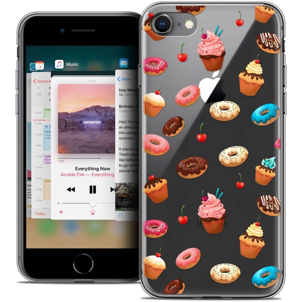 Caseink - Coque Housse Etui Apple iPhone 8 (4.7 ) [Crystal Gel HD Collection Foodie Design Donuts - Souple - Ultra Fin - Imprimé en France] - Coque, étui smartphone
