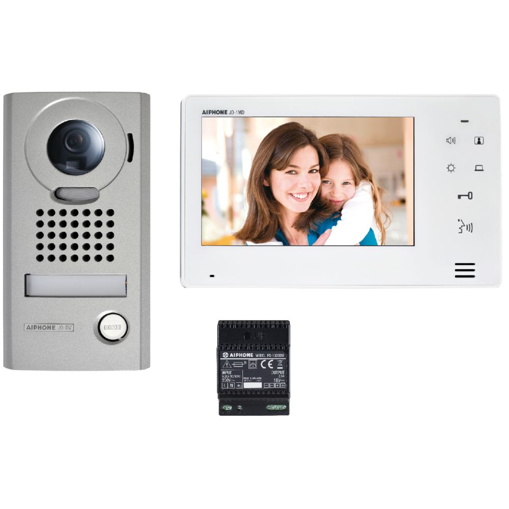 Aiphone - Kit vidéo platine saillie avec moniteur écran 7"" - touche sensitive - Sonnette et visiophone connecté