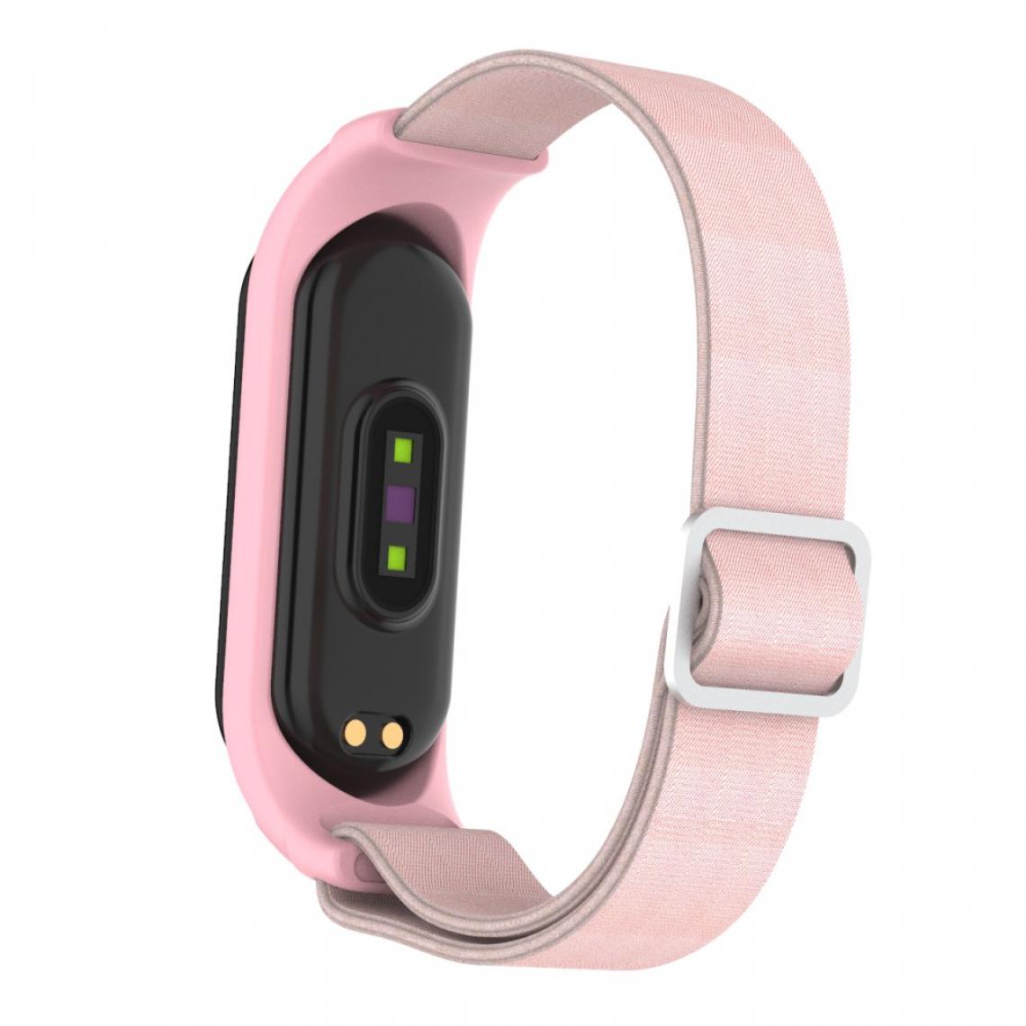 Other - Bracelet en nylon Élastique rose clair pour votre Xiaomi Mi Band 3/4/5/6 - Accessoires bracelet connecté