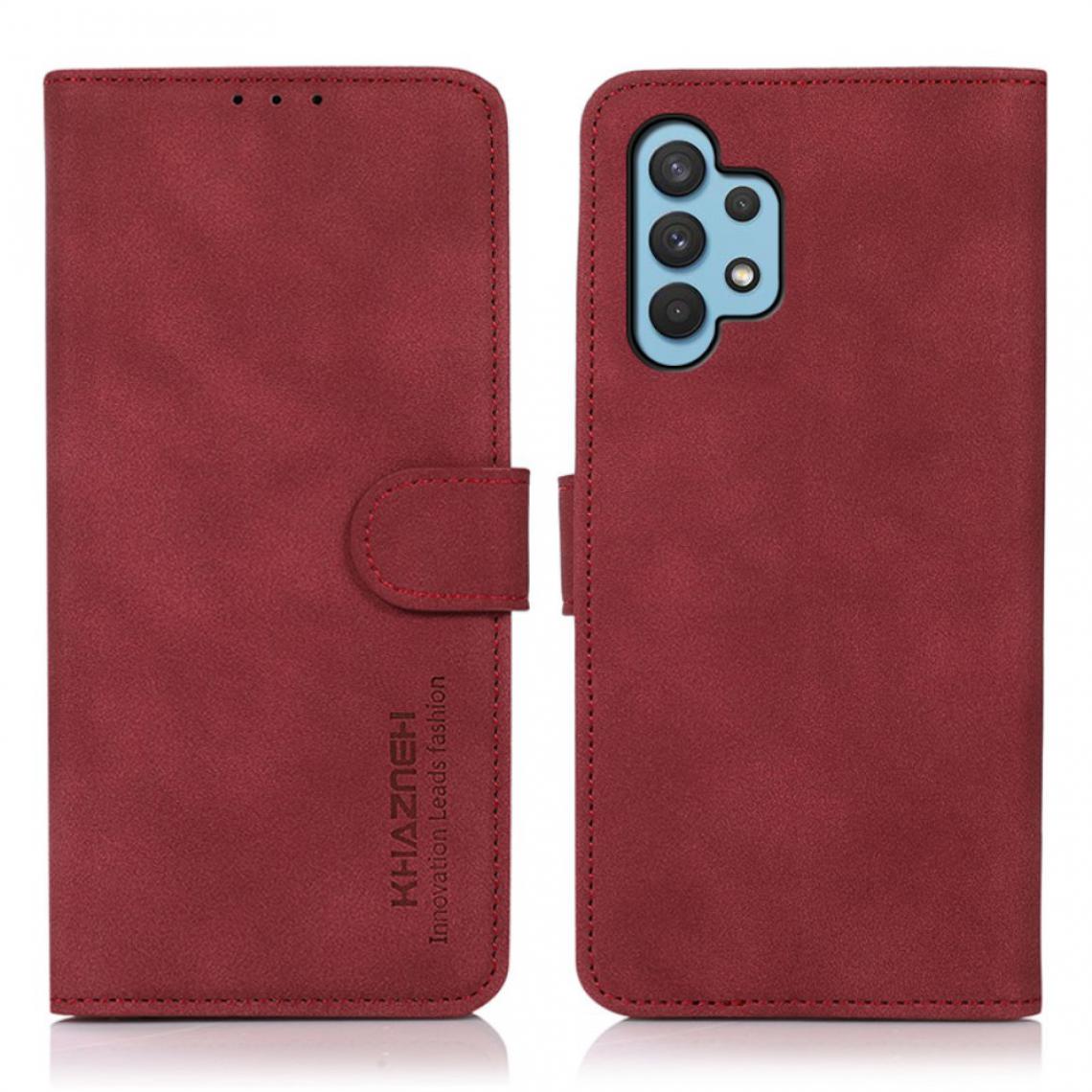 Other - Etui en PU Surface texturée avec support rouge pour votre Samsung Galaxy A32 5G - Coque, étui smartphone