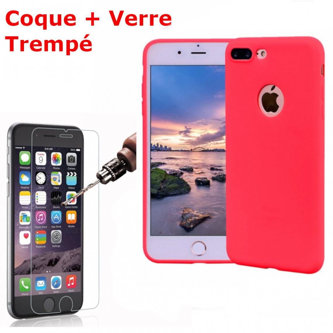 Little Boutik - Coque Silicone pour iPhone SE 2020 Rouge Antichoc + 2 Verres Trempes Little Boutik ? Couleur : - Coque, étui smartphone