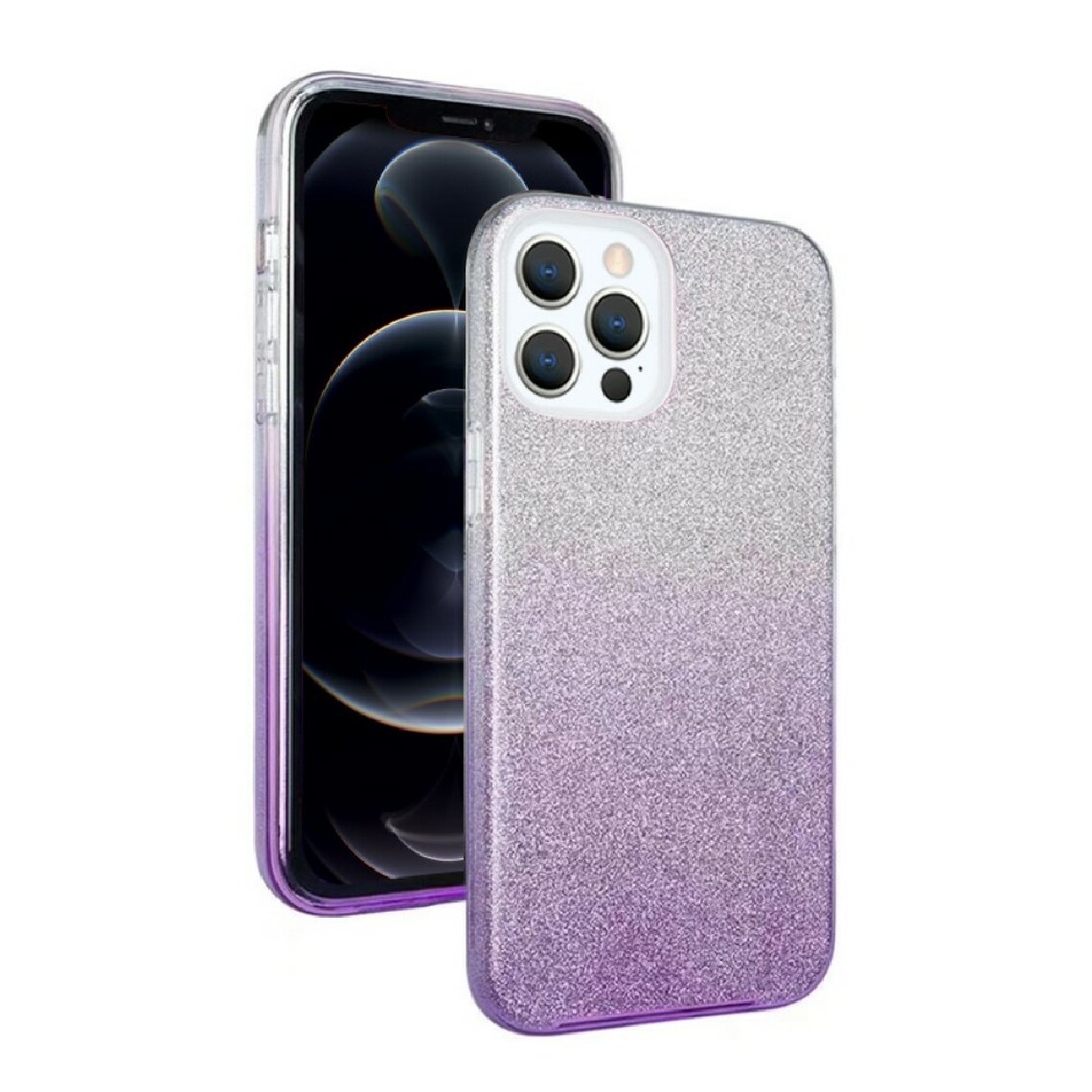 Nxe - Coque en TPU Papier poudre pailleté dégradé 3 en 1 violet pour votre Apple iPhone 12 Pro Max - Coque, étui smartphone