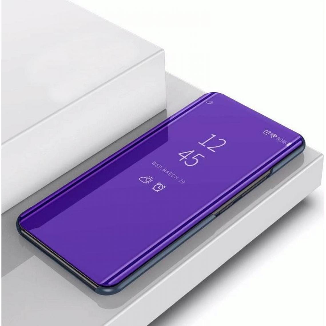 Wewoo - Housse Coque Pour Huawei Nova5i Pro / Mate 30 Lite miroir de placage gauche et droit Flip Cover avec support Holster violet bleu - Coque, étui smartphone