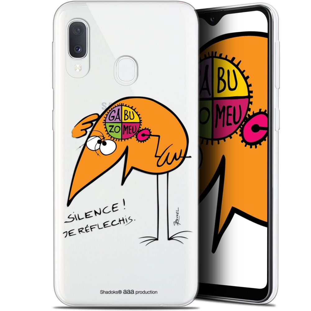 Caseink - Coque Pour Samsung Galaxy A20E (5.8 ) [Gel HD Collection Les Shadoks ? Design Silence ! - Souple - Ultra Fin - Imprimé en France] - Coque, étui smartphone